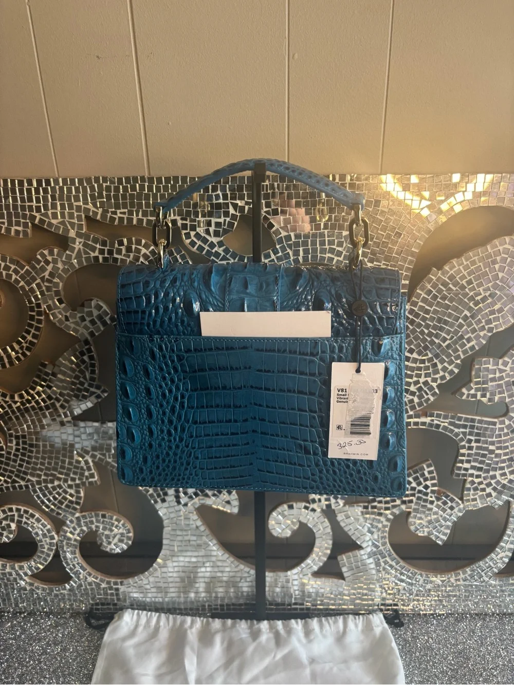 ⭐️Brahmin Teal Croc-Embossed Top Handle Satchel